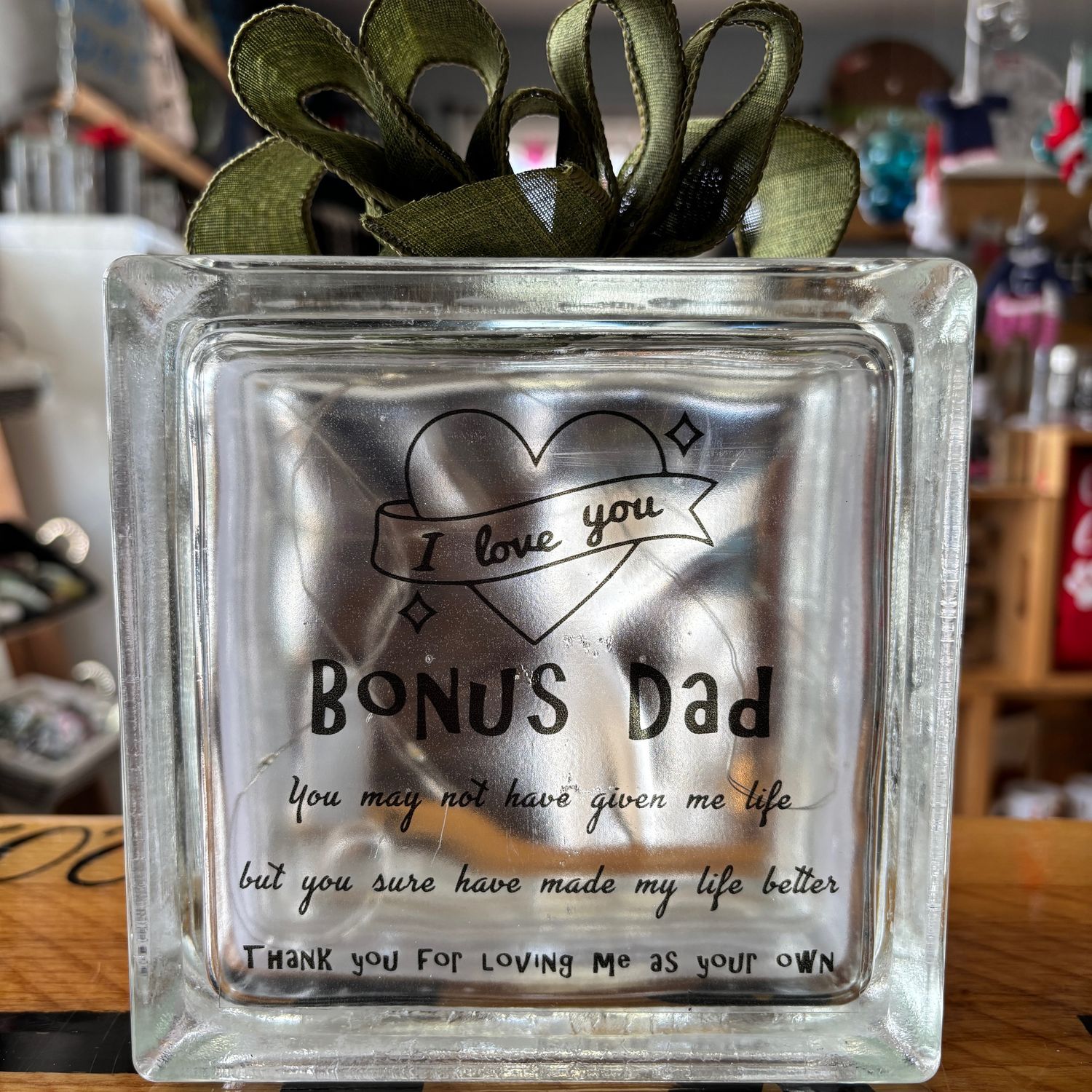 Bonus Dad Glass Block