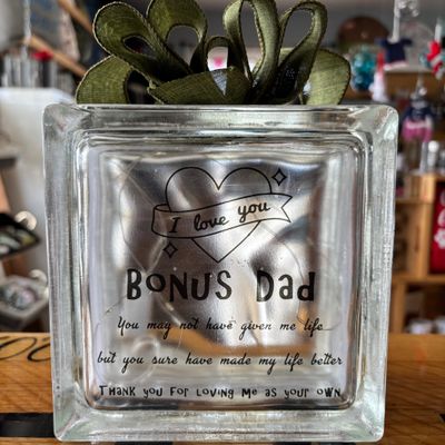 Bonus Dad Glass Block
