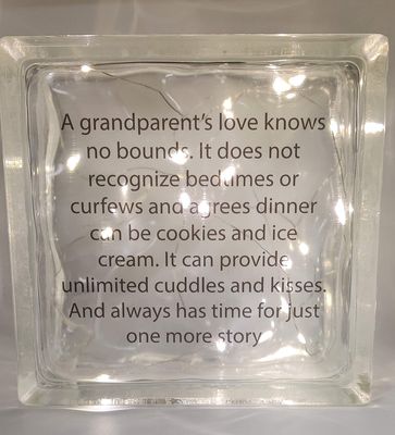 A Grandparents Love Glass Block