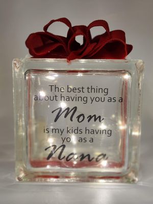 The Best Thing About Having You As My Mom Nana Glass Block