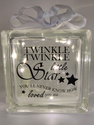 Twinkle Twinkle Little Star Glass Block