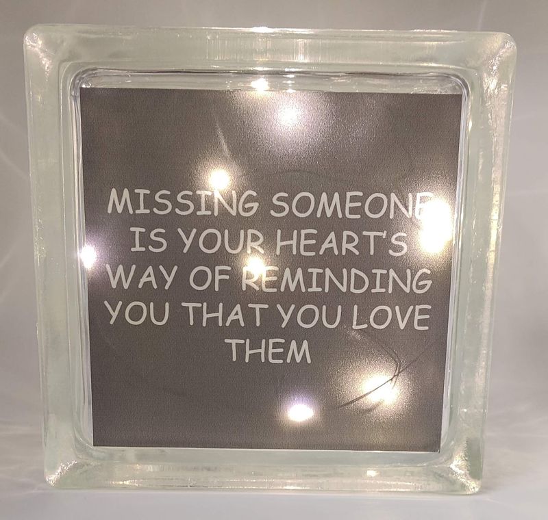 Missing Someone Glass Block