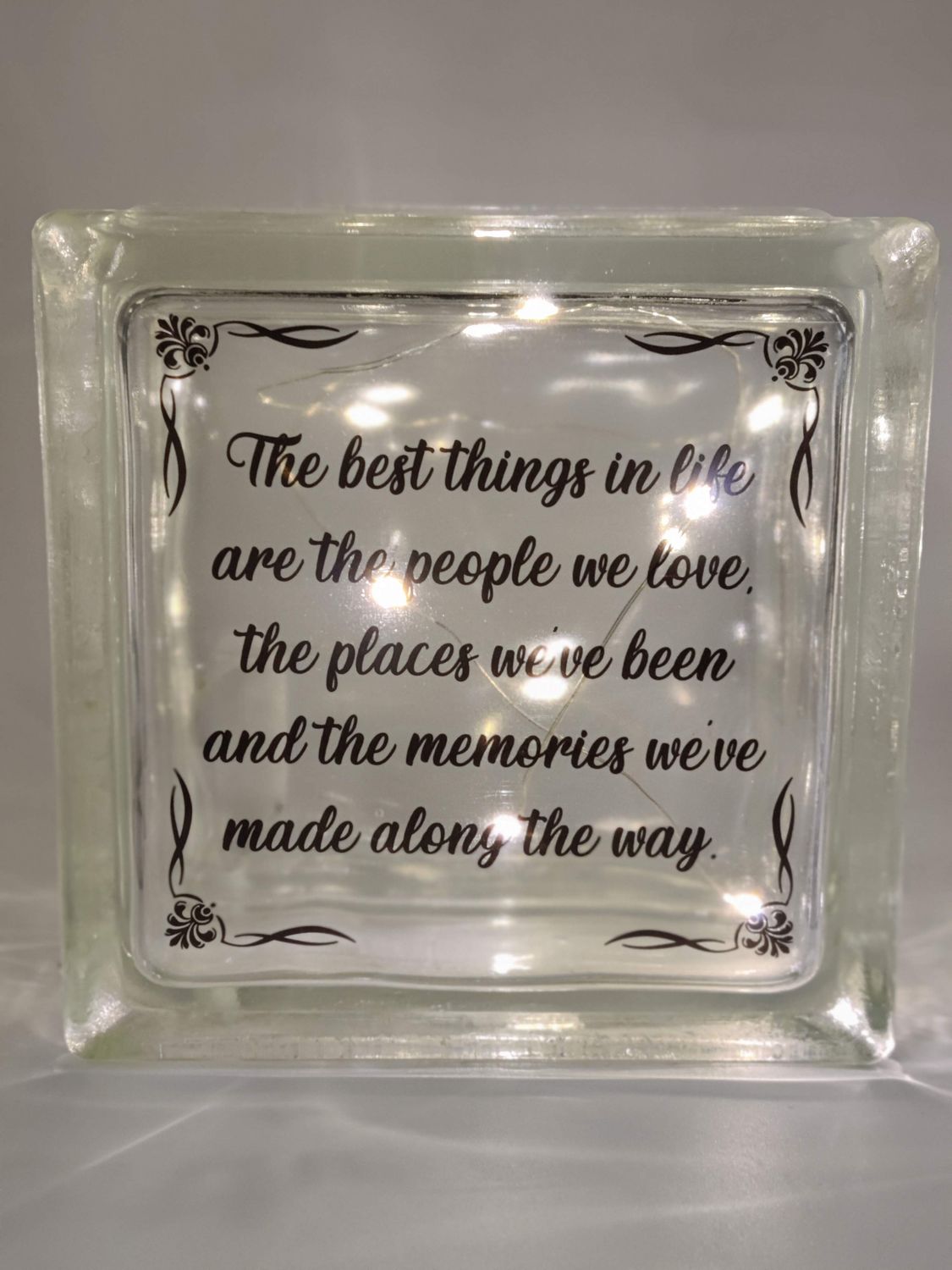 The Best Things In Life Friendship Glass Block