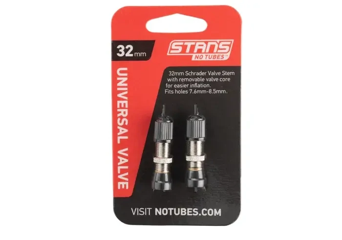 Stan&#39;s NoTubes Brass Valve Stems - 32mm, Universal Schrader, Pair
