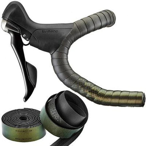 Ciclovation Premium Leather Touch Bar Tape - Chameleon Amber Green