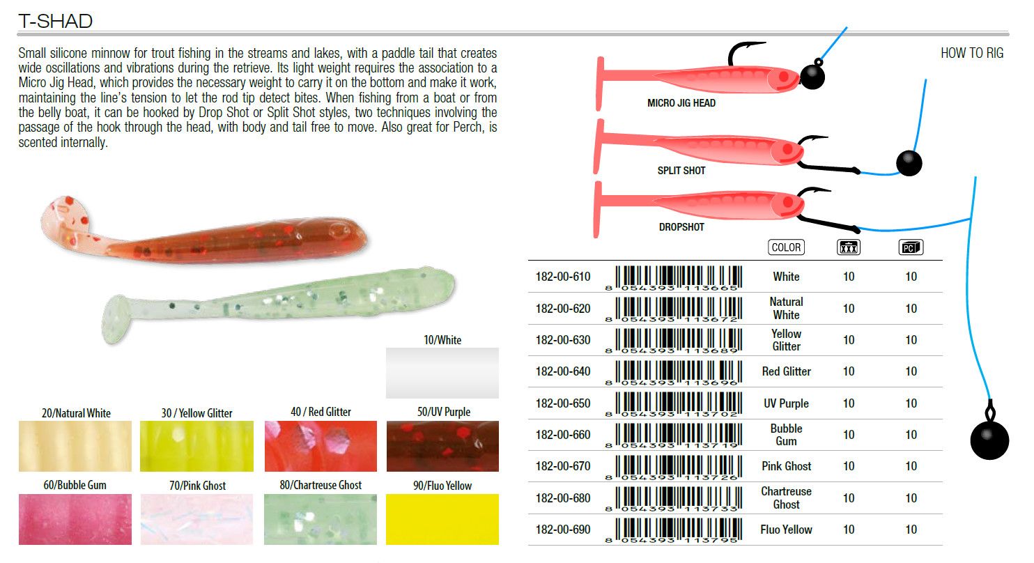 T-Shad Slurp, Color: Natural White 1,8 inch  *182-00-620