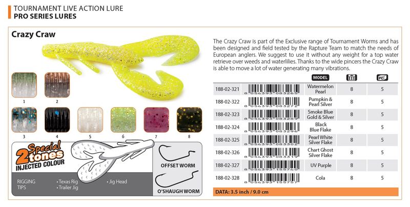 Crazy Craw, Color: Pumpkin Pearl &amp; SG 3.5 inch  *188-02-322
