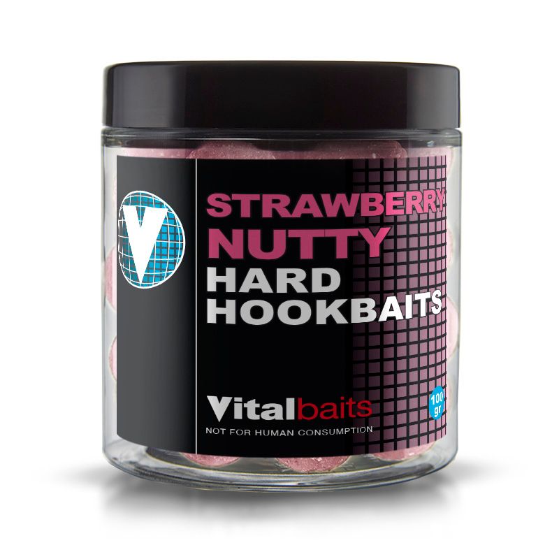 Hard Hook Boilie, Flavour: STRAWBERRY Nutty 100g  / 24 mm Ø * 13-0033