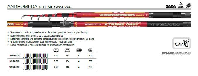 ANDROMEDA Xtreme Cast 200, Size: 3.90m / Casting 200g  *169-26-020