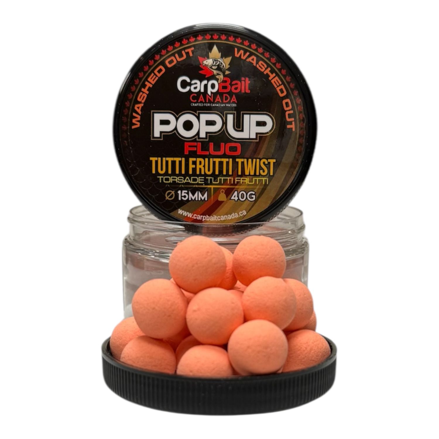 FLUO Pop-Up, Flavour: Tutti Frutti Twist 15 mm-40g WO Fluo Orange * CBC0104