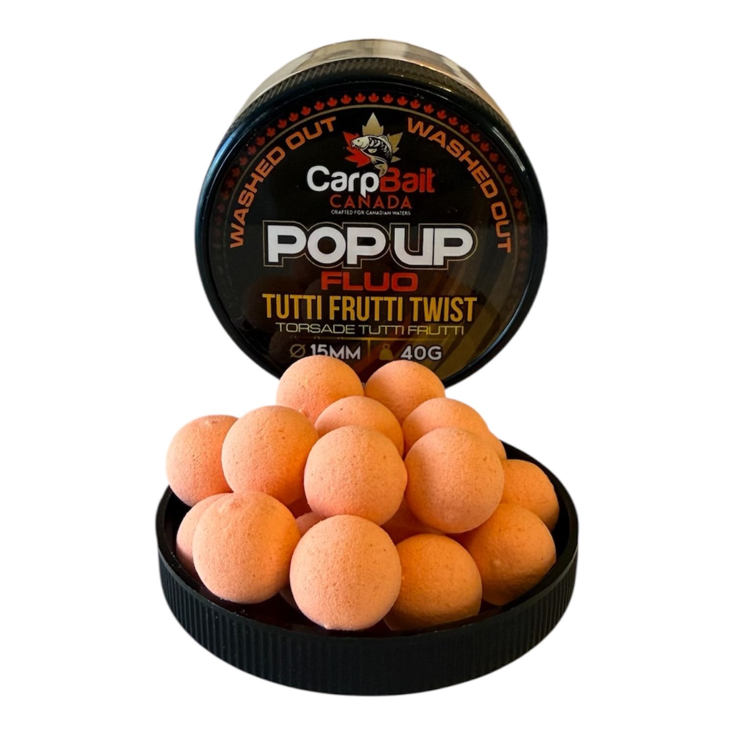 FLUO Pop-Up, Flavour: Tutti Frutti Twist 15 mm-40g WO Fluo Orange * CBC0104