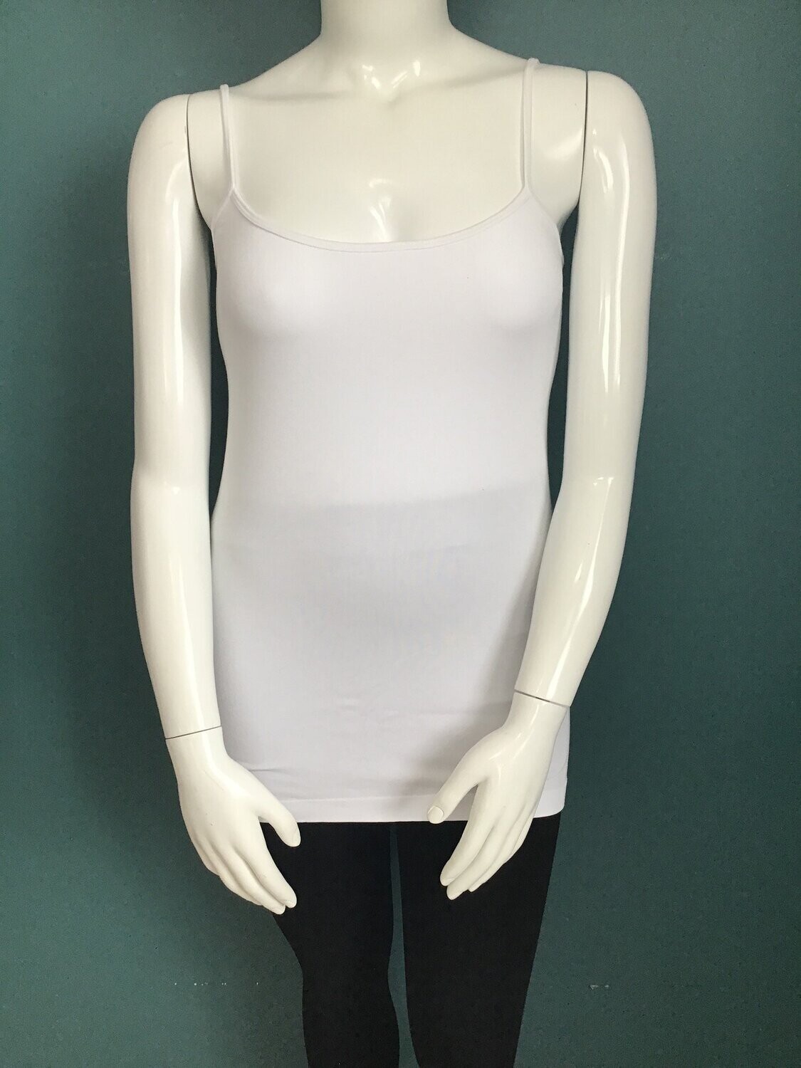 CEBTL1106 Bamboo Plus Cami, Color: White, Size: Plus