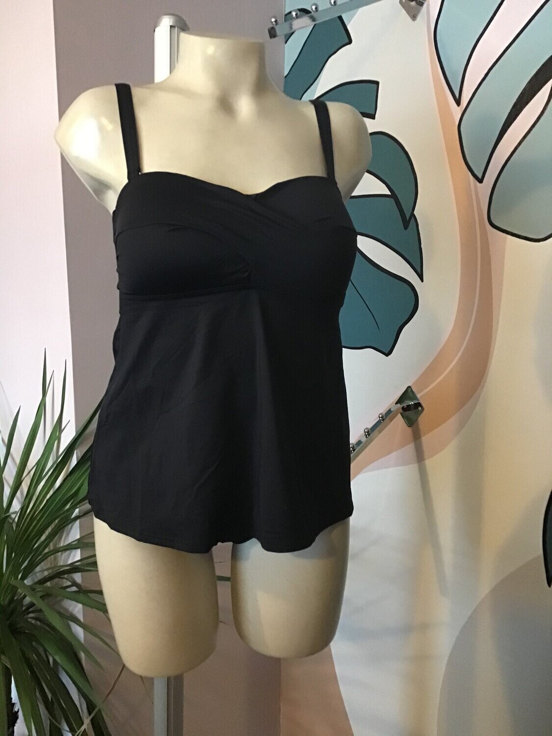 20CS114 Togs Black Tankini w Moulded Cups, Color: Black, Size: 8