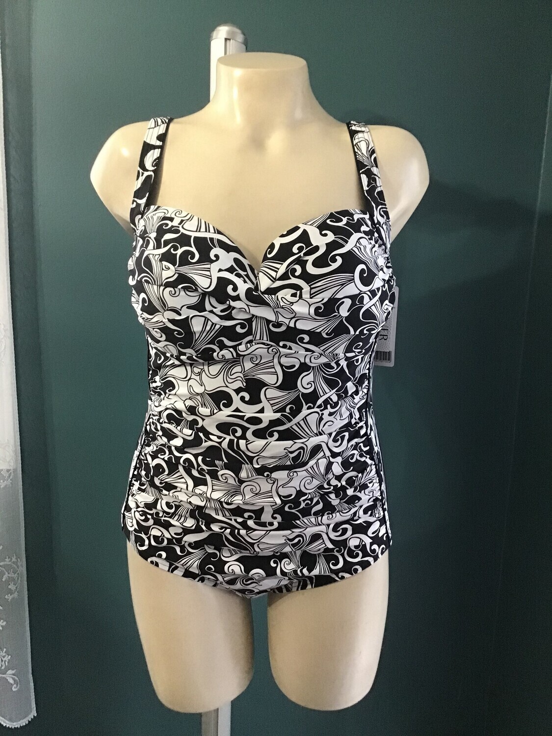 21P2131 Ink Ruched Front Moulded Cup, Color: Ink, Size: 12