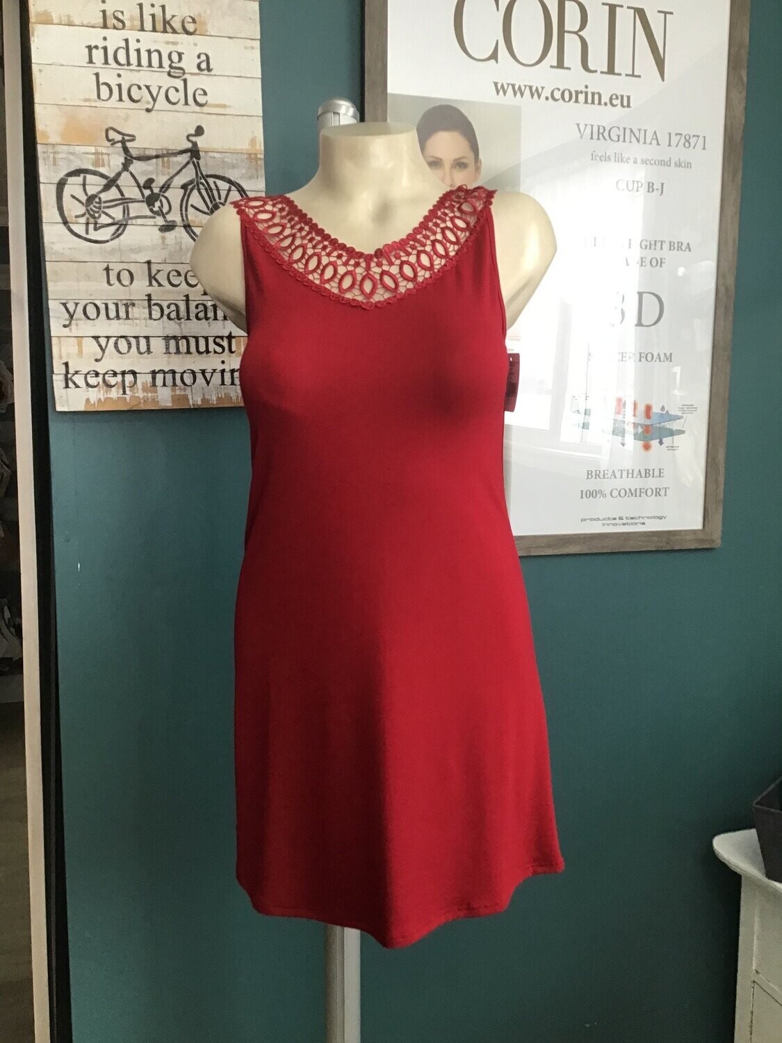 8033-Gwen Chemise , Color: Red, Size: Small