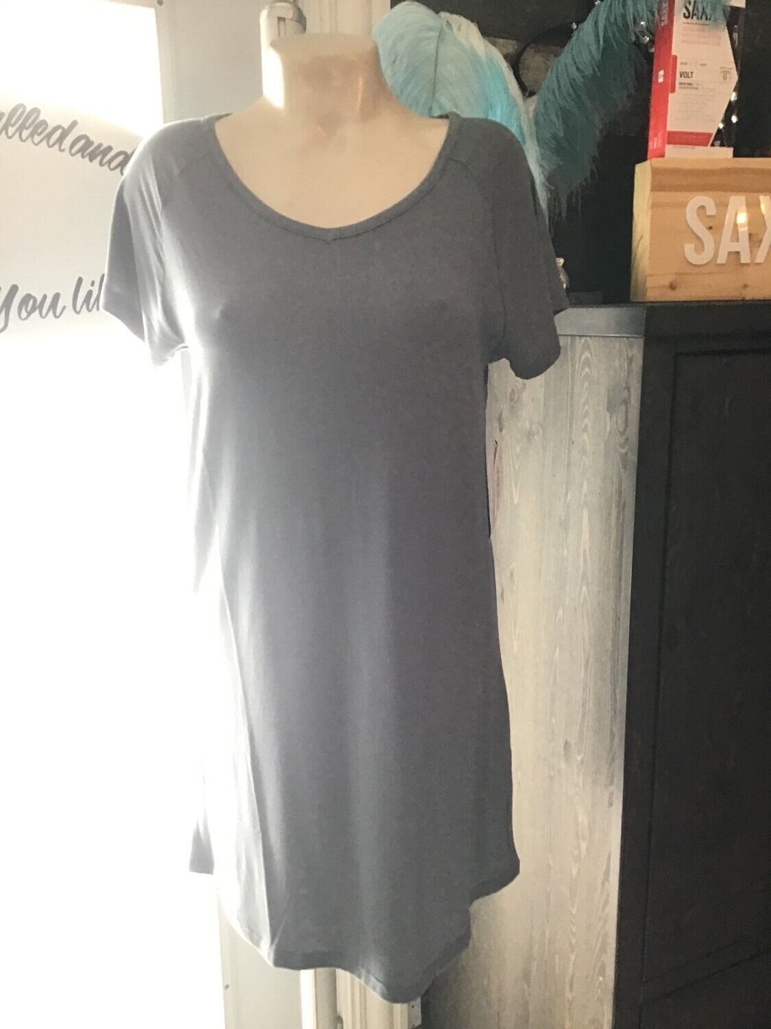 Sale L100733 Raglan Sleepshirt, Color: Pewter, Size: S