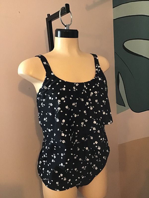 T9-302 Tankini Layered Front AOP