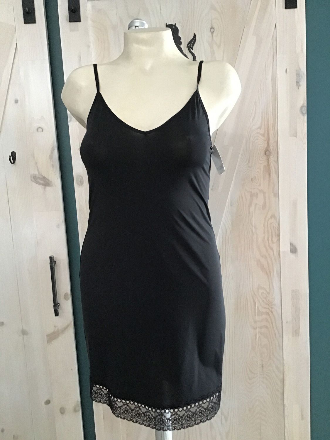8118 Full Slip, Color: Black, Size: S