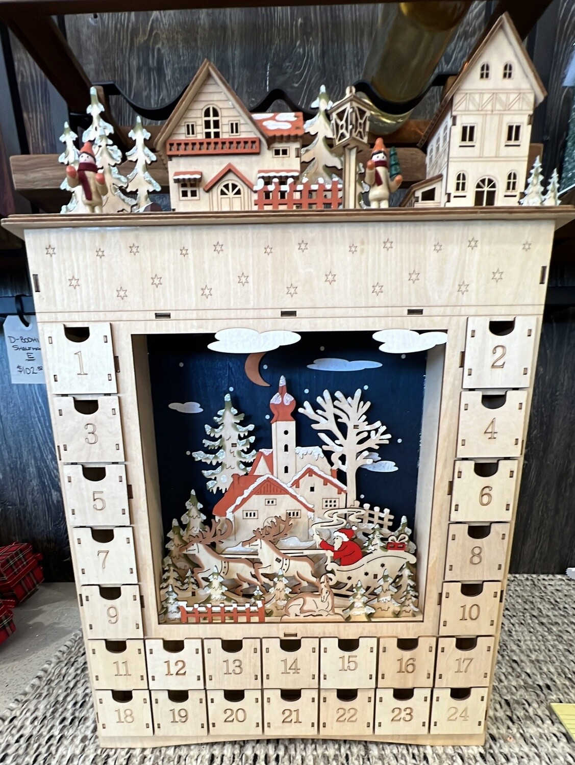 Large Wooden LED Advent Calendar