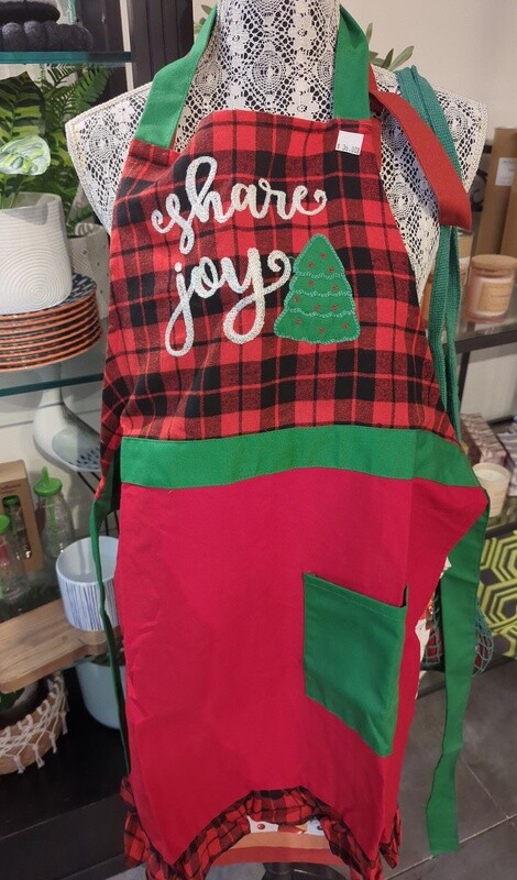 Apron red &quot;share joy&quot;