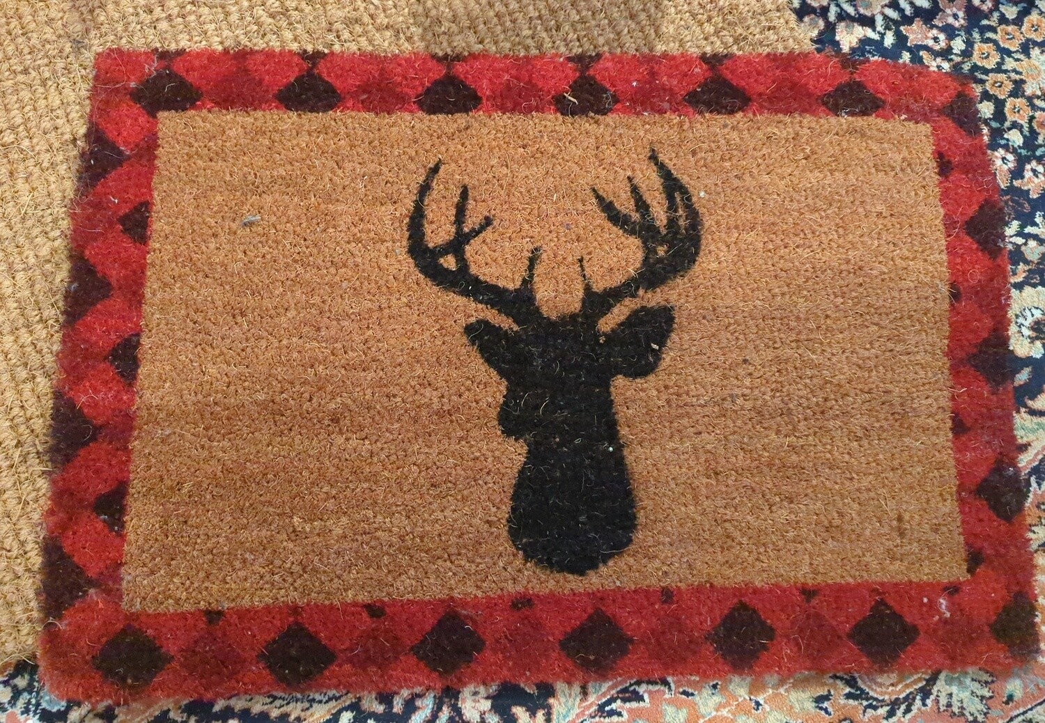 Christmas Stag Coco Door Mat