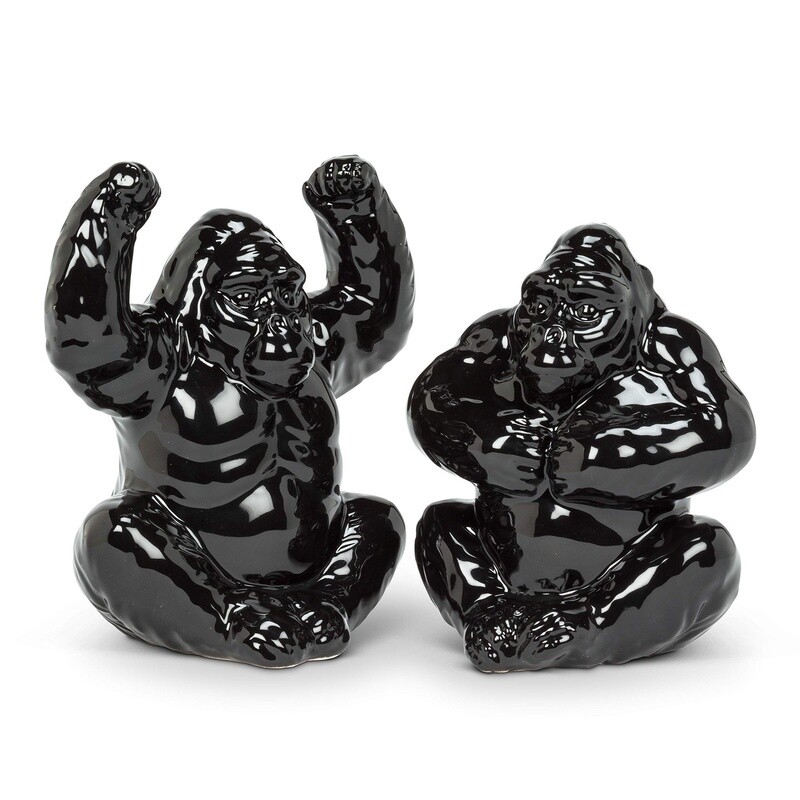 Black gorilla salt and pepper shaker