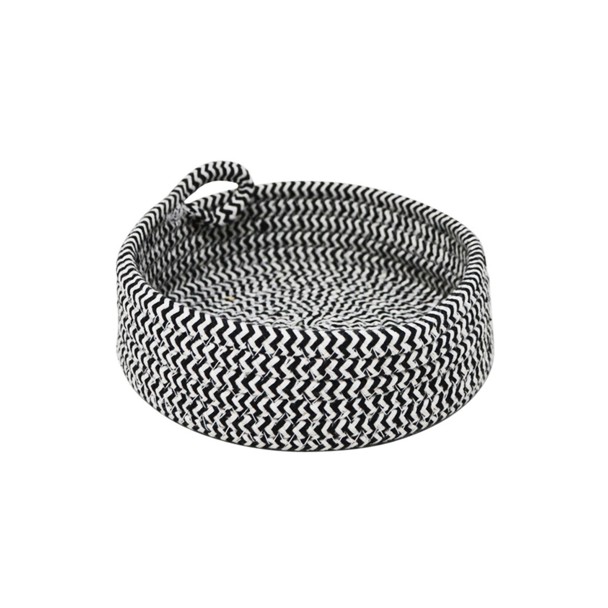 Black/White Round Basket - Sm