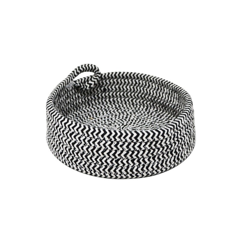 Black/White Round Basket - Sm