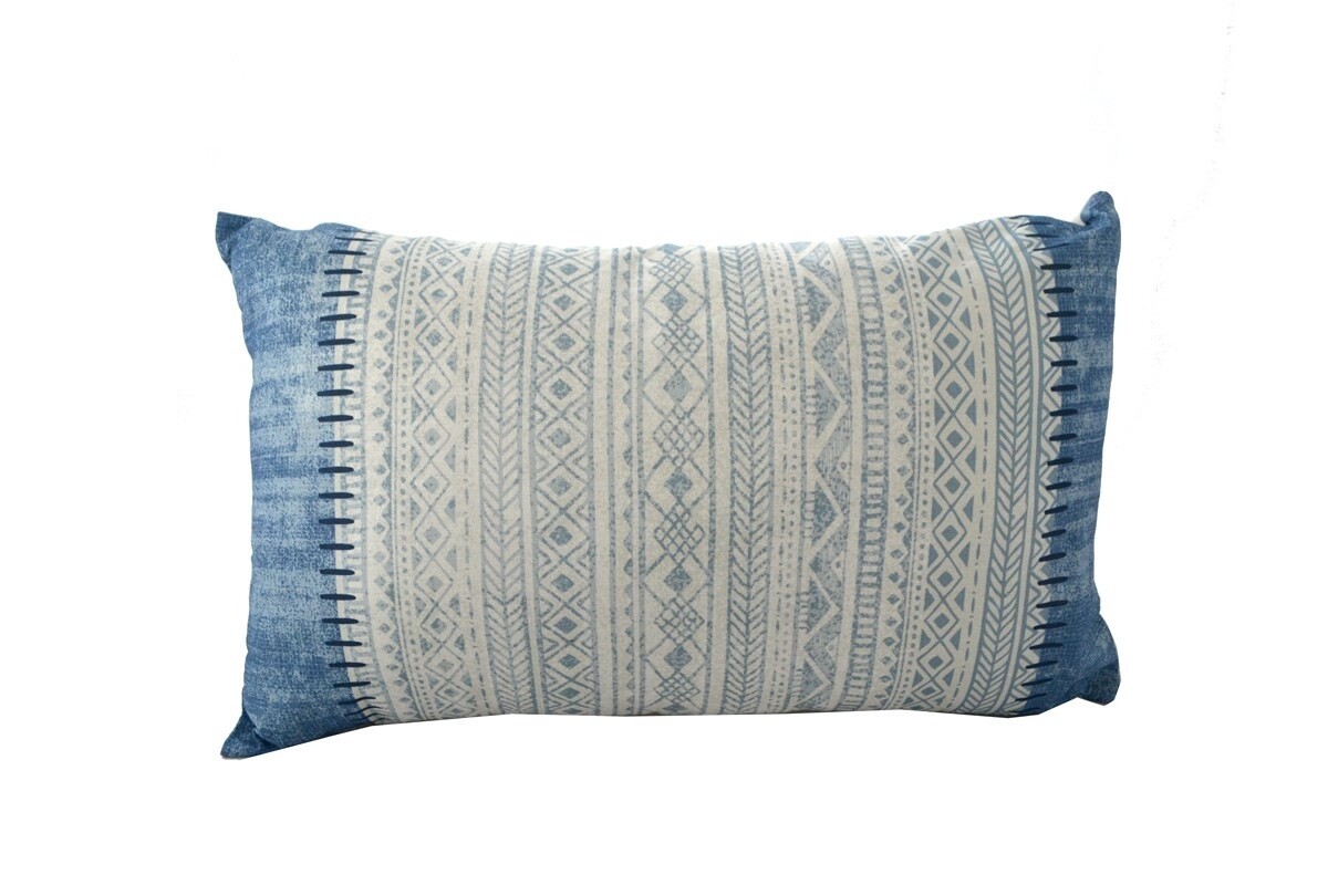 Blue &amp; White Lumbar Cushion
