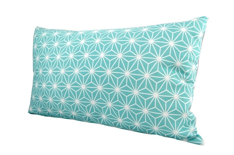Blue Geometrical Flower Lumbar Cushion