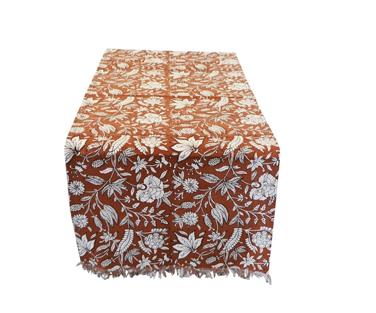 Mocha Floral Table Runner