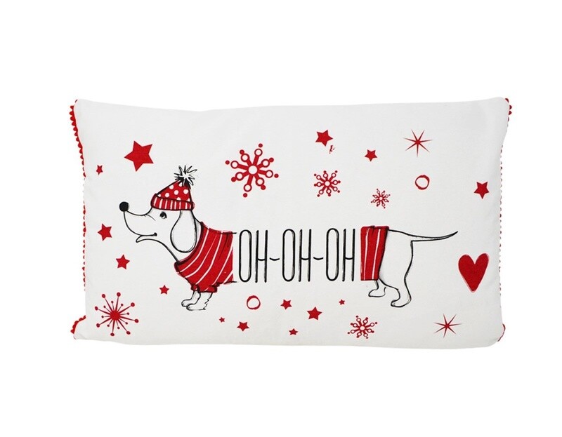 Oh-oh-oh Dog Christmas Cushion