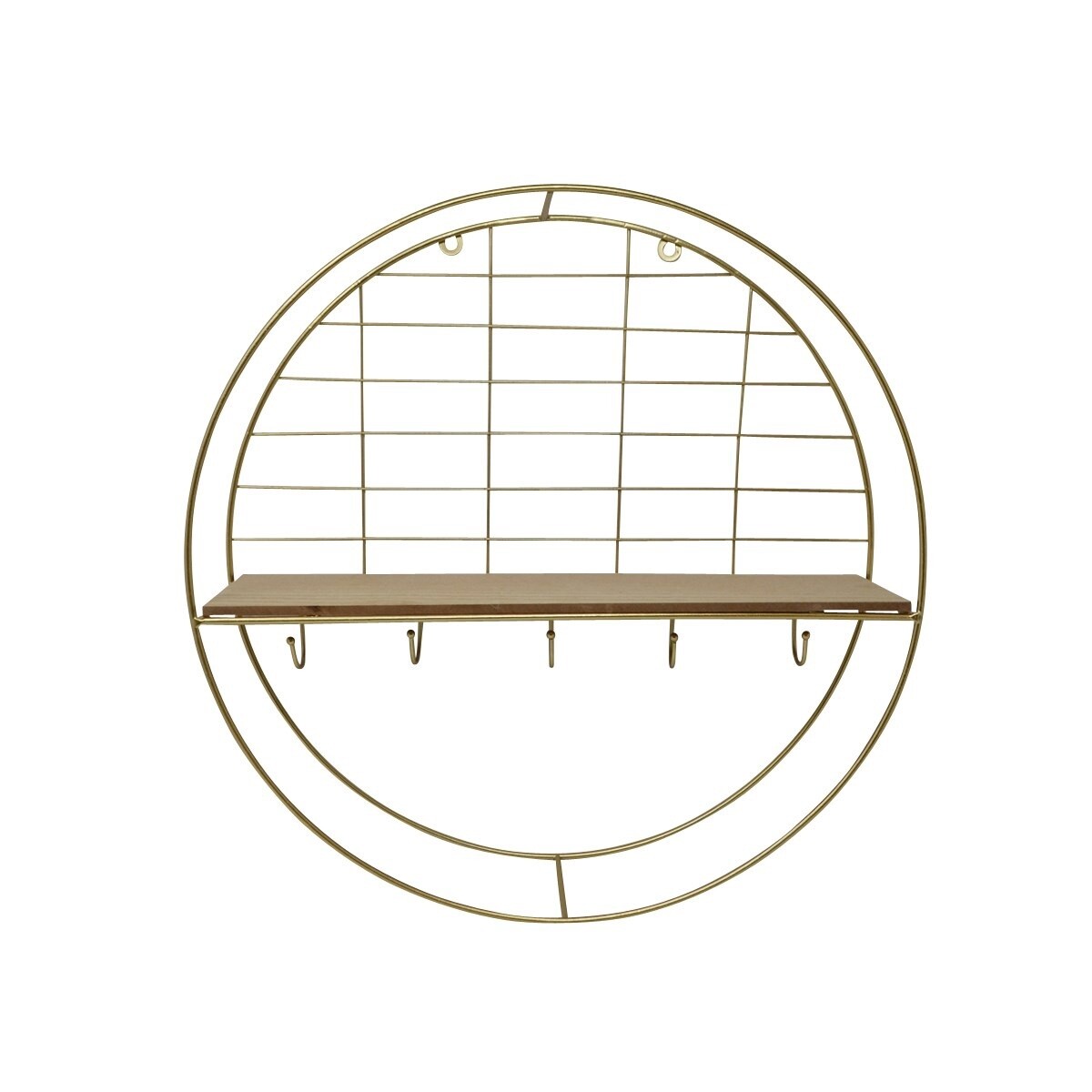Wall Shelf w/Hooks