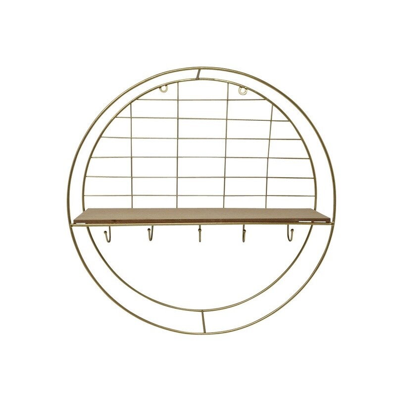Wall Shelf w/Hooks