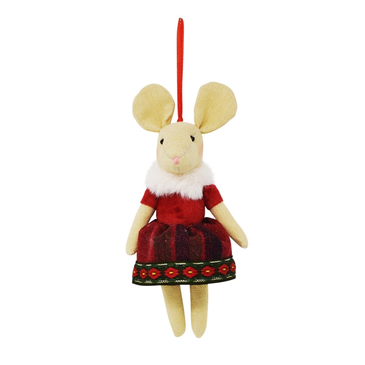 Green/Red Mouse Christmas Ornament