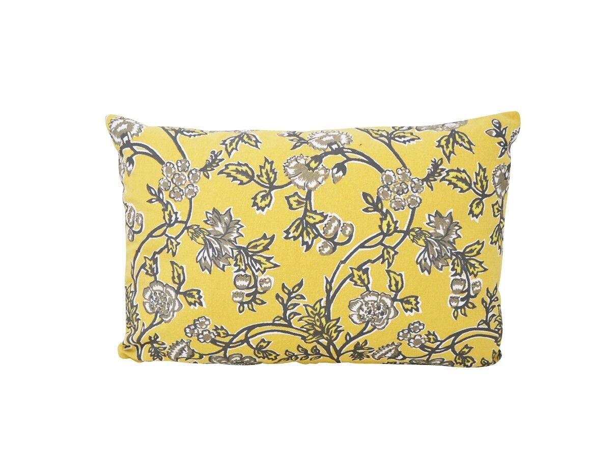 Ochre Floral Cushion