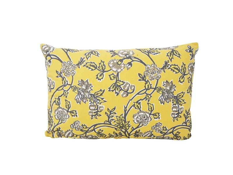 Ochre Floral Cushion