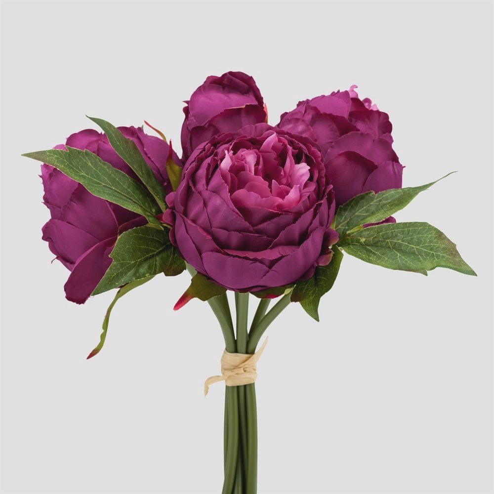 Blushing Peony 5 Bloom Spray - Purple