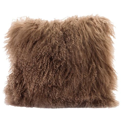 Lamb Fur Pillow - Brown