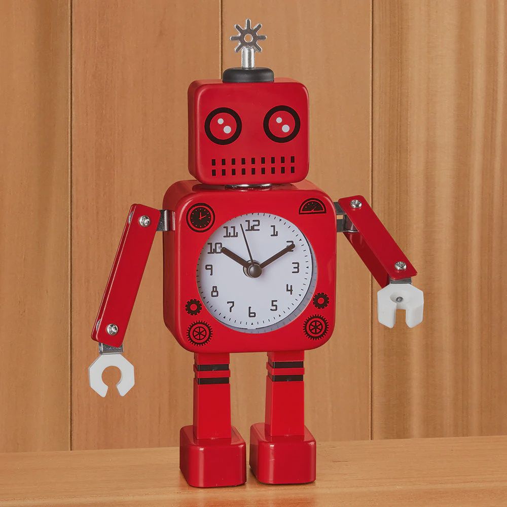 Robot Clock - Red/Yellow, Colour: Red