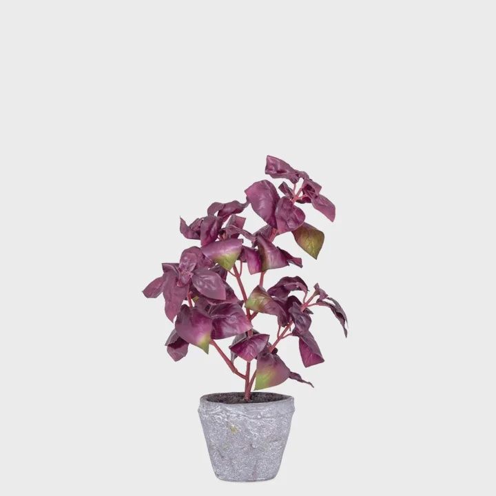Faux Purple Basil Herb Plant / Sm