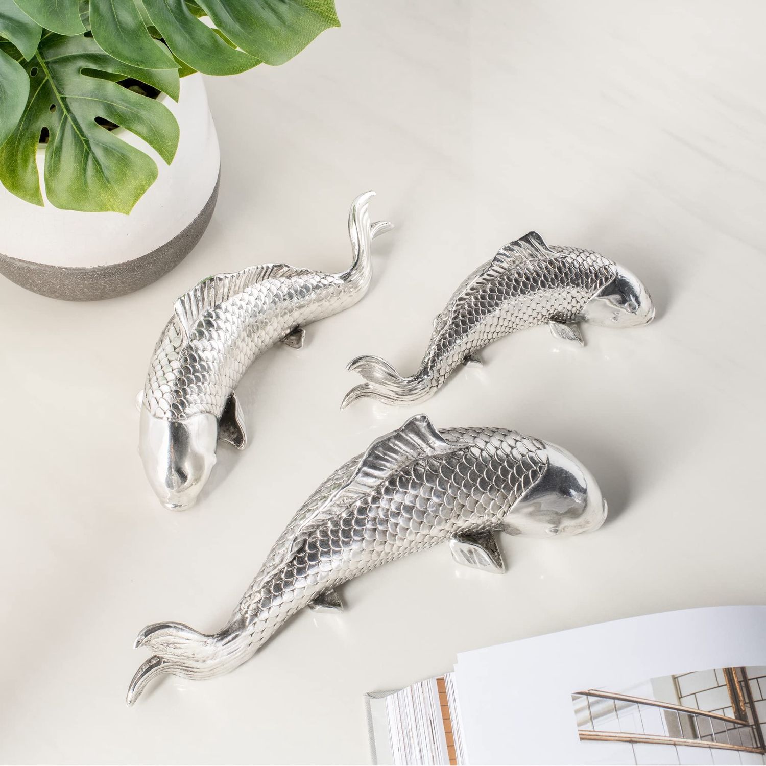 Silver Koi Fish / Set of 3