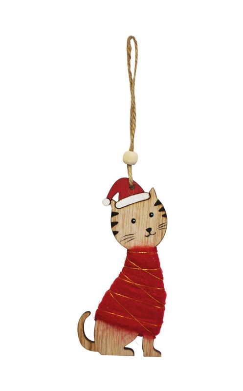 Wooden Cat Ornament