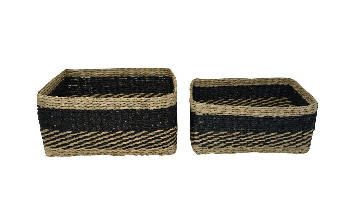 Black/Natural Baskets - Set of 2