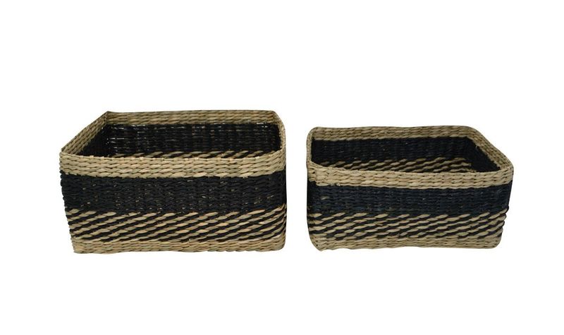 Black/Natural Baskets - Set of 2