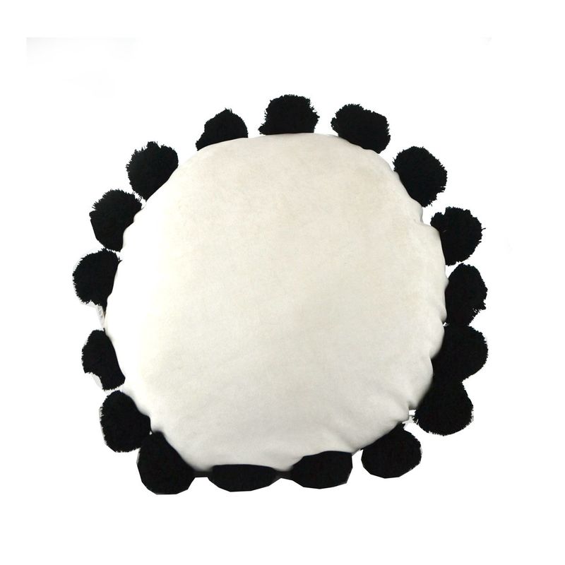 White Black Pom Poms