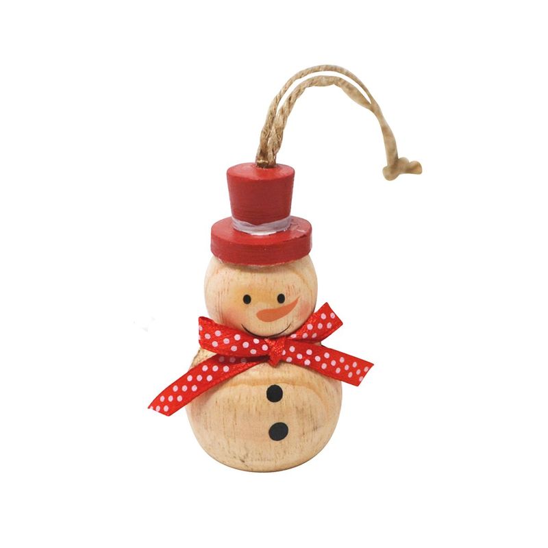 Wooden Snowman Ornament