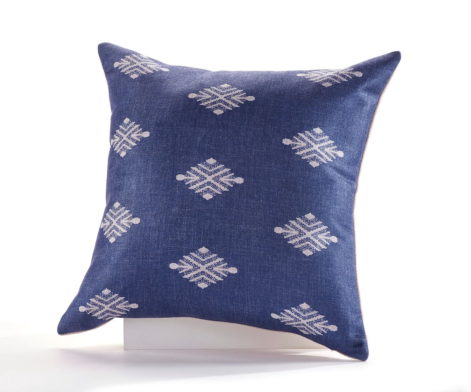 Dark Blue Pillow w/Diamond Design