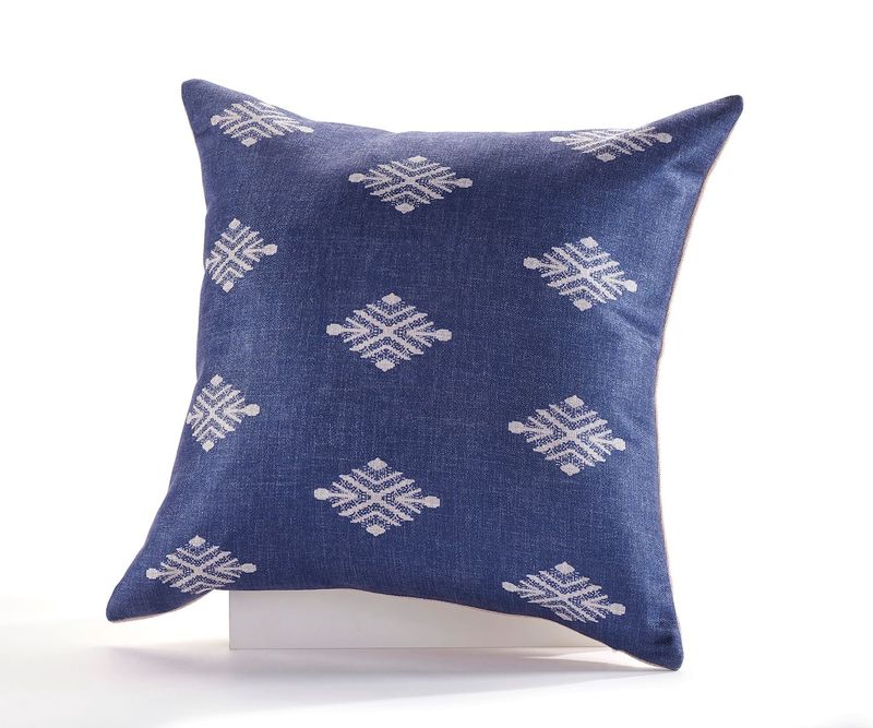 Dark Blue Pillow w/Diamond Design