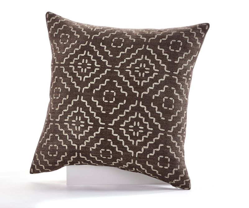 Dark Coffee Pillow w/Diamond Design
